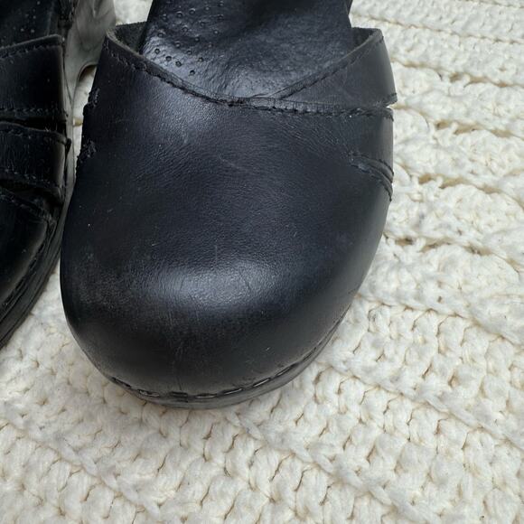DANSKO Women's Margrete Mary Jane Clog Leather Sandal Ankle Strap Black Size 39 - Picture 6 of 12